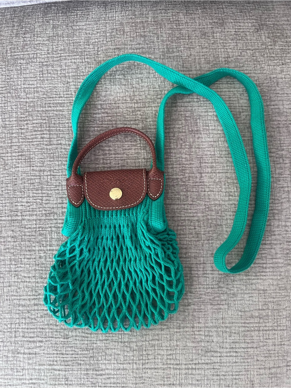 LONG CHAMP LE PLIAGE FILET XS MESH BAG GREEN